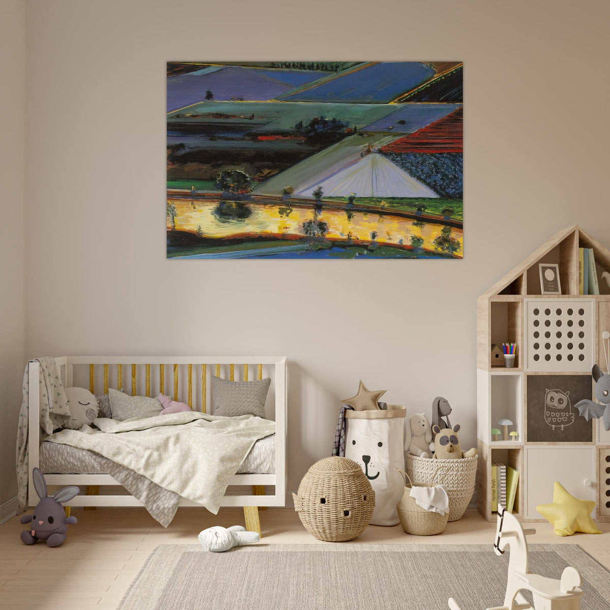 Farm Channel - 1996 - Wayne Thiebaud Art Prints - 100x150 cm / 40x60″ inches | Wayne Thiebaud Poster | Wayne Thiebaud Prints