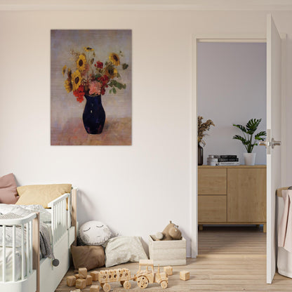 VASE OF FLOWERS - Odilon Redon Brushed Aluminum Print - 70x100 cm / 28x40 inches | Odilon Redon Aluminum Print | Odilon Redon Prints