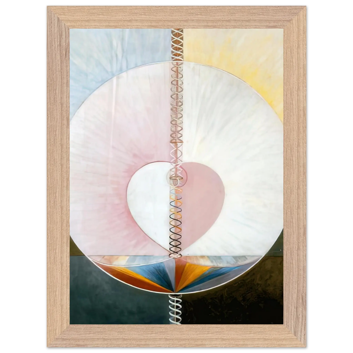 Hilma af Klint - WHAT A HUMAN BEING IS 1910 Wall art - 70x100 cm / 28x40 Inches - Premium Wooden Framed Poster With Fine Art Paper - Black frame