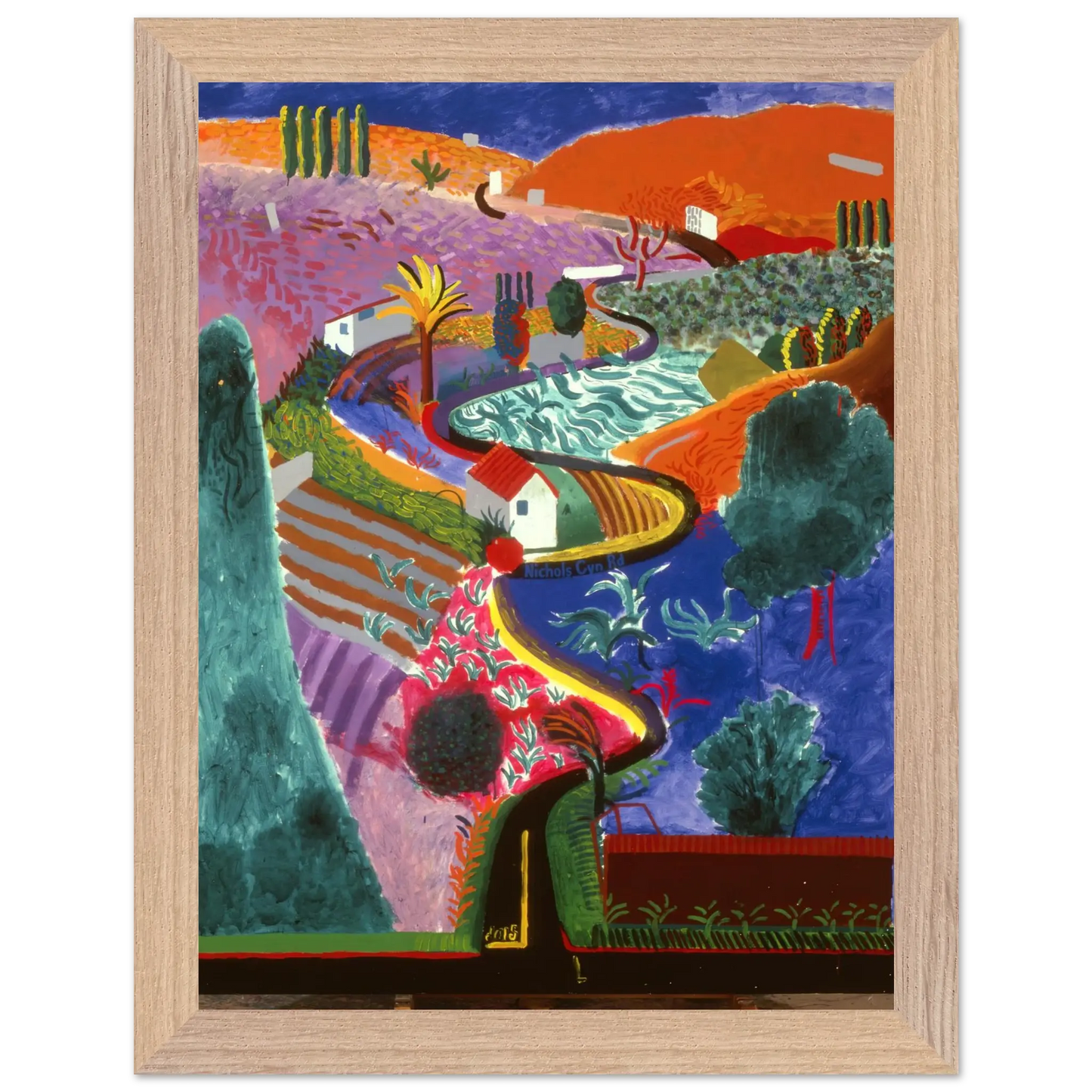 David Hockney - David Hockney Wall art - 21x29.7 cm / 8x12" - Premium Wooden Framed Poster With Fine Art Paper - Wood frame