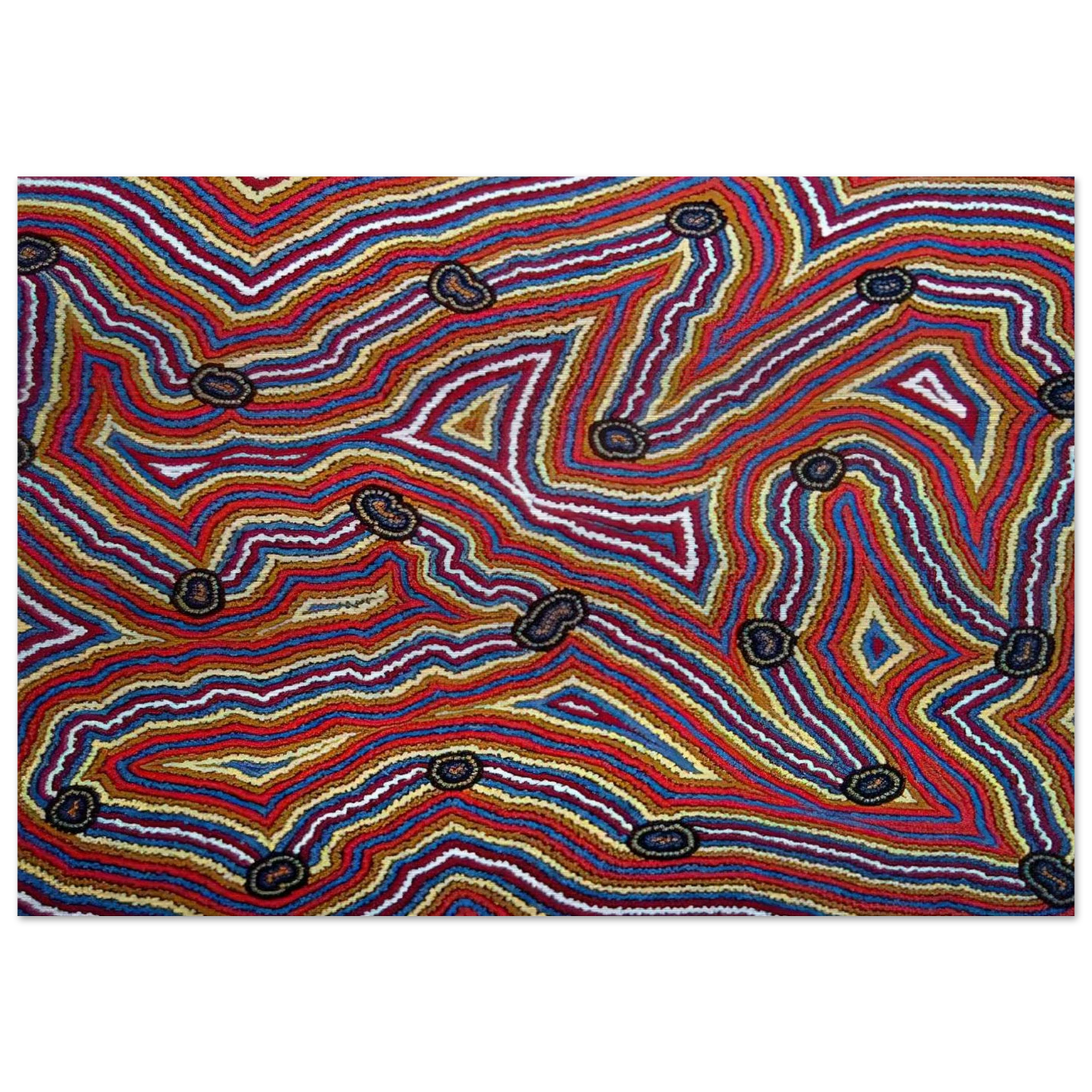 Narripi Dreaming - 1992 - Clifford Possum Tjapaltjarri Brushed Aluminum Print - 70x100 cm / 28x40 inches | Clifford Possum Tjapaltjarri Aluminum Print | Clifford Possum Tjapaltjarri Prints