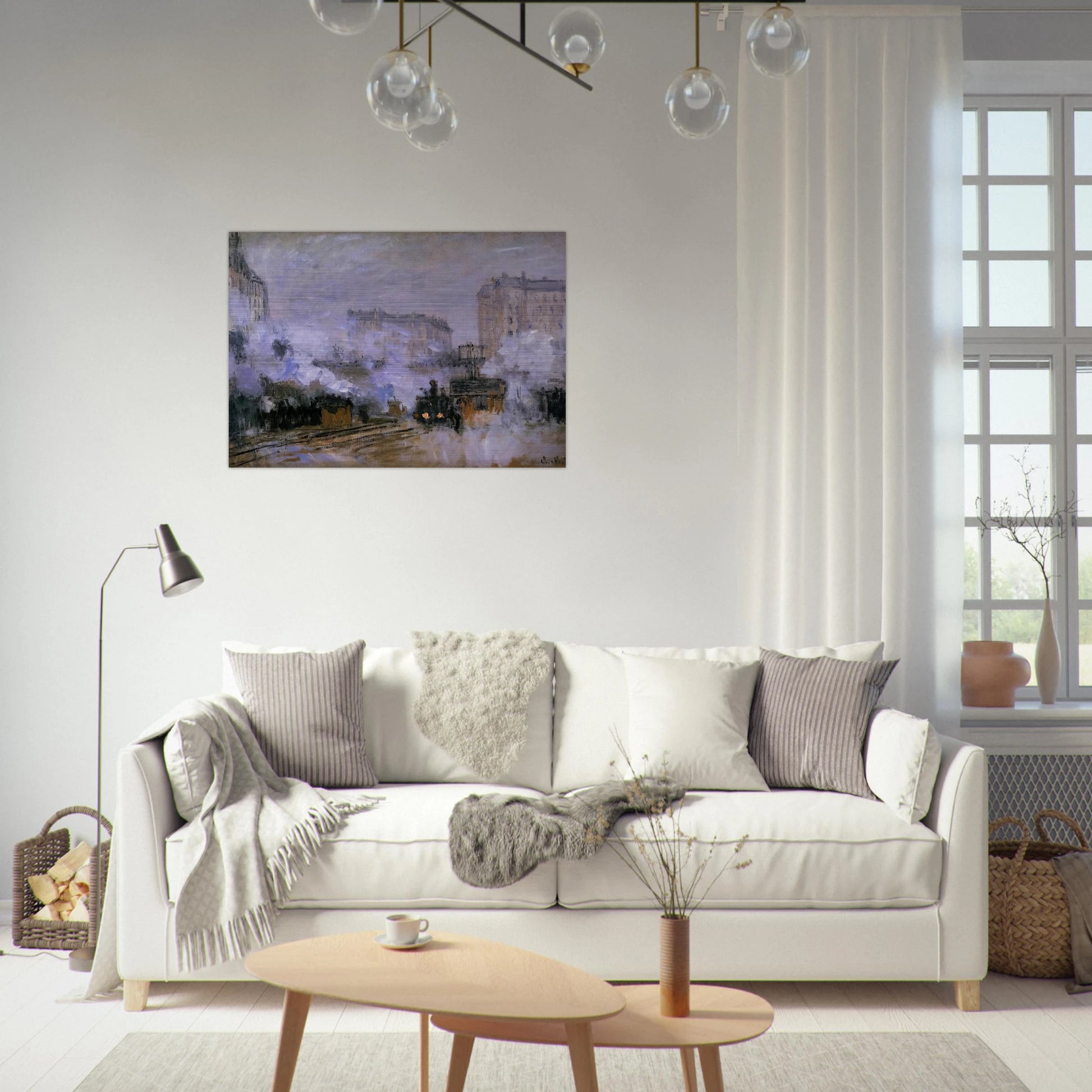 Saint-Lazare Station, Arrival of a Train - claude monet Brushed Aluminum Print - 70x100 cm / 28x40 inches | claude monet Aluminum Print | claude monet Prints