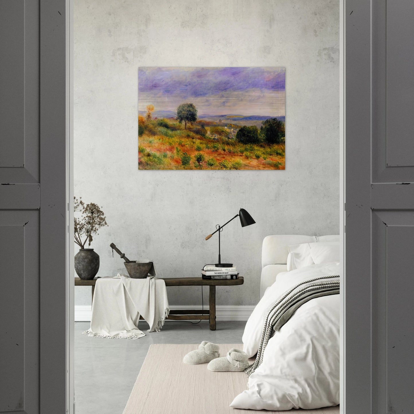 Landscape Auvers sur Oise - Pierre-Auguste Renoir Brushed Aluminum Print - 70x100 cm / 28x40 inches | Pierre-Auguste Renoir Aluminum Print | Pierre-Auguste Renoir Prints