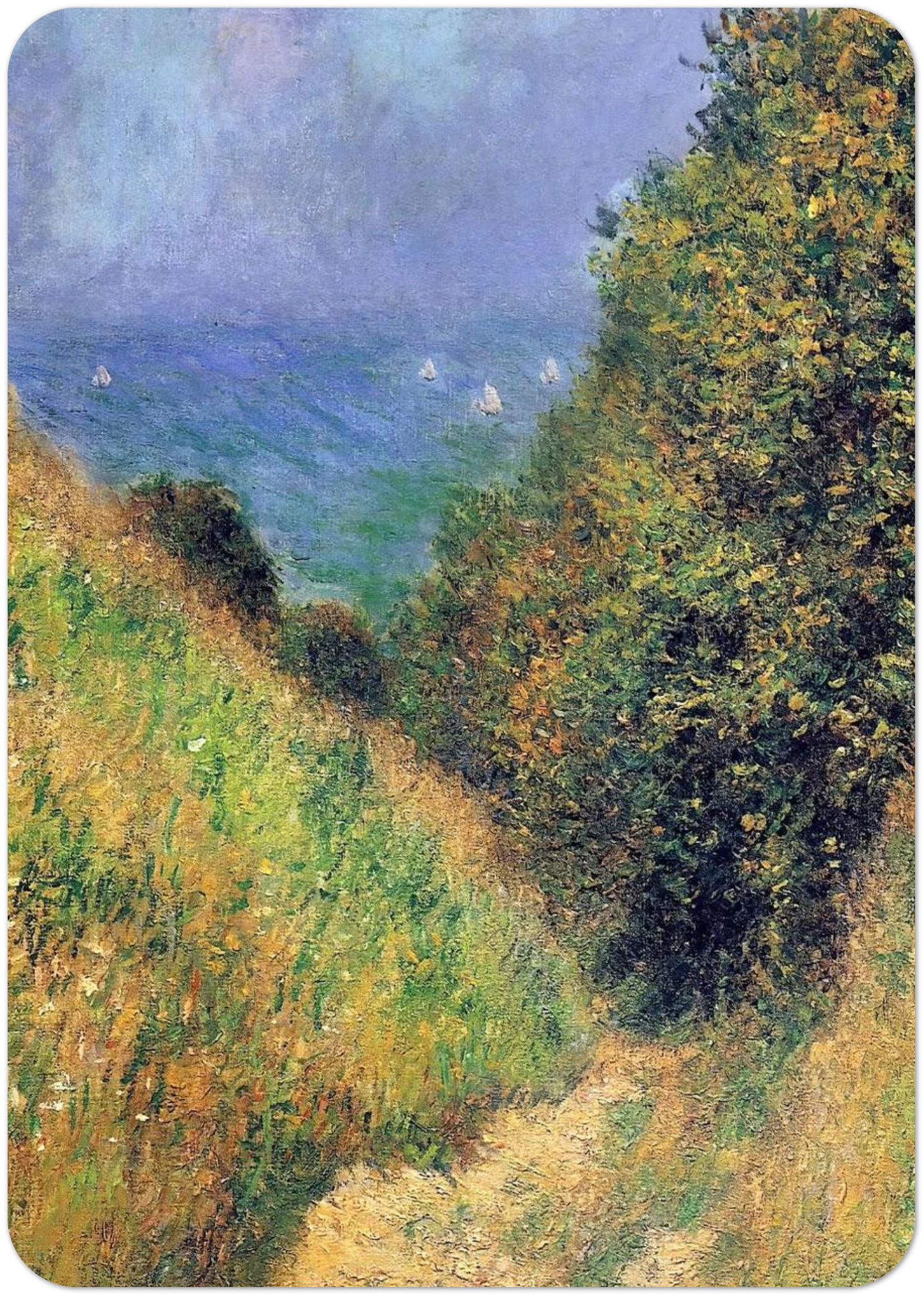Path at Pourville 02 By claude monet Pack of 10 Post Cards | claude monet Post Cards | A6 (10.5 x 14.8 cm) - 4.1 x 5.8 inches