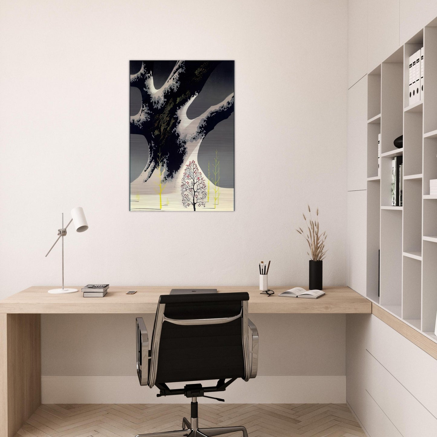 Winter Oak - Eyvind Earle Brushed Aluminum Print - 70x100 cm / 28x40 inches | Eyvind Earle Aluminum Print | Eyvind Earle Prints