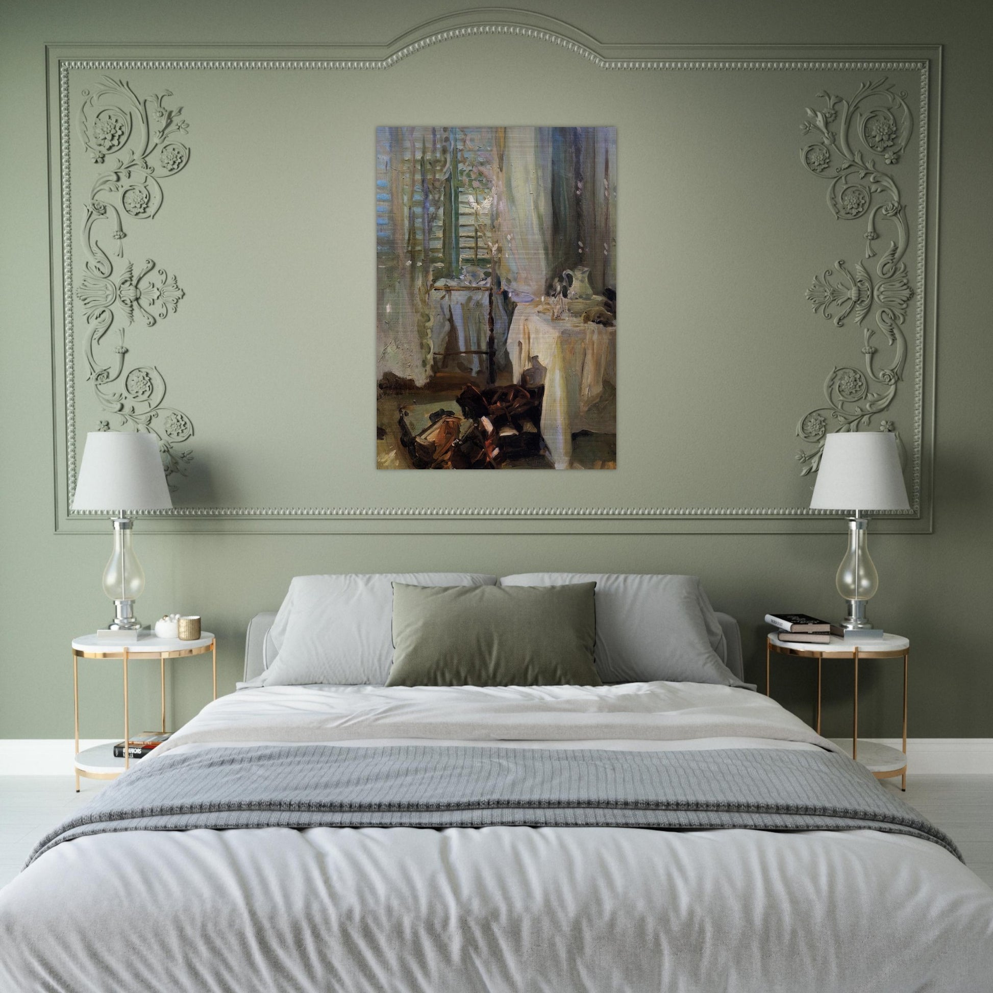 A Hotel Room - John Singer Sargent Brushed Aluminum Print - 70x100 cm / 28x40 inches | John Singer Sargent Aluminum Print | John Singer Sargent Prints