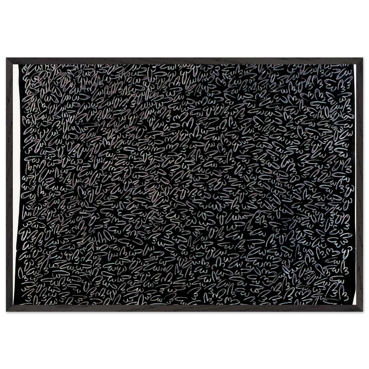 UNTITLED 1979 0 N1 - Keith Haring 70x100 cm / 28x40 inches Framed Art Print – Black Wooden Frame
