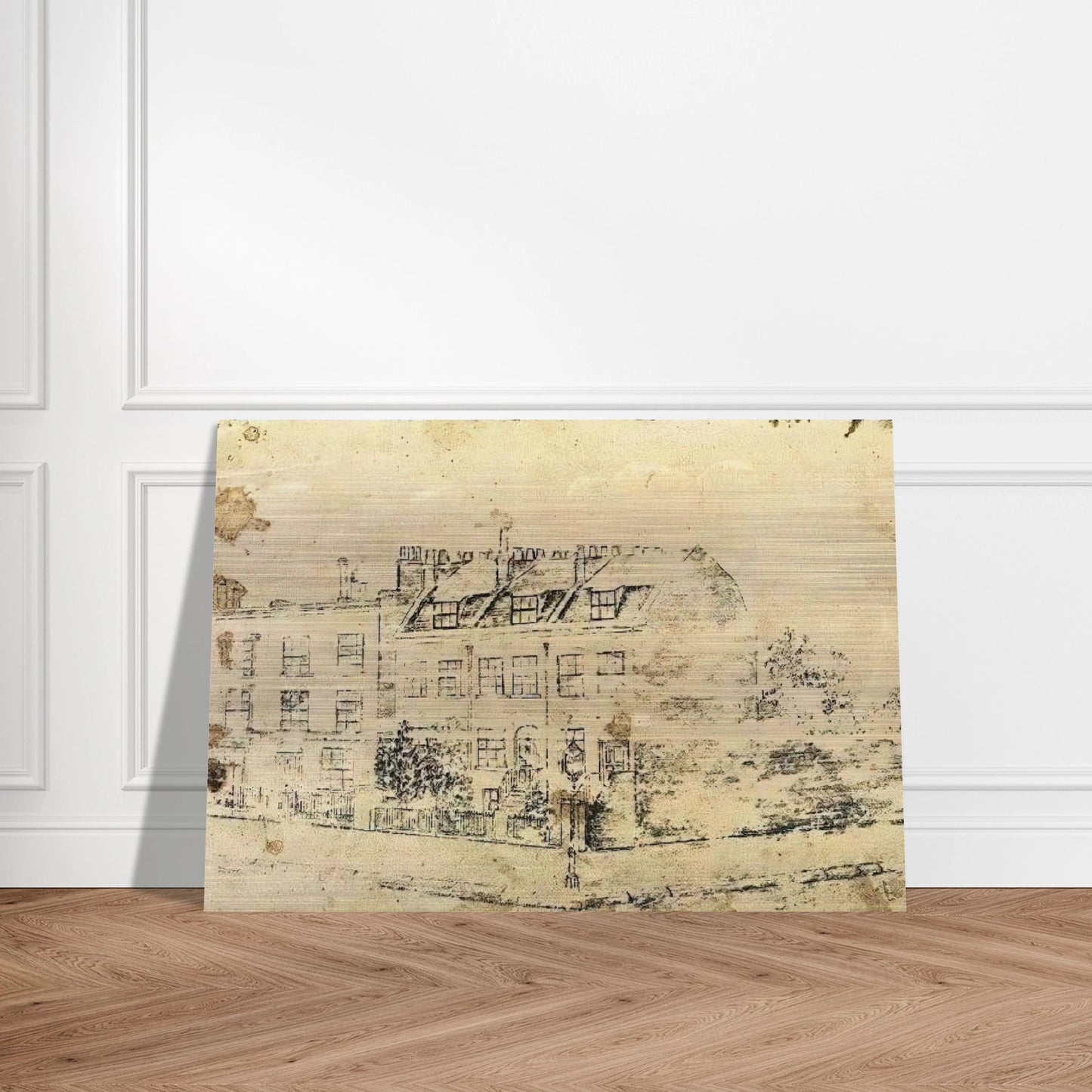Vincent's Boarding House in Hackford Road, Brixton, London - Vincent van Gogh Brushed Aluminum Print - 70x100 cm / 28x40 inches | Vincent van Gogh Aluminum Print | Vincent van Gogh Prints