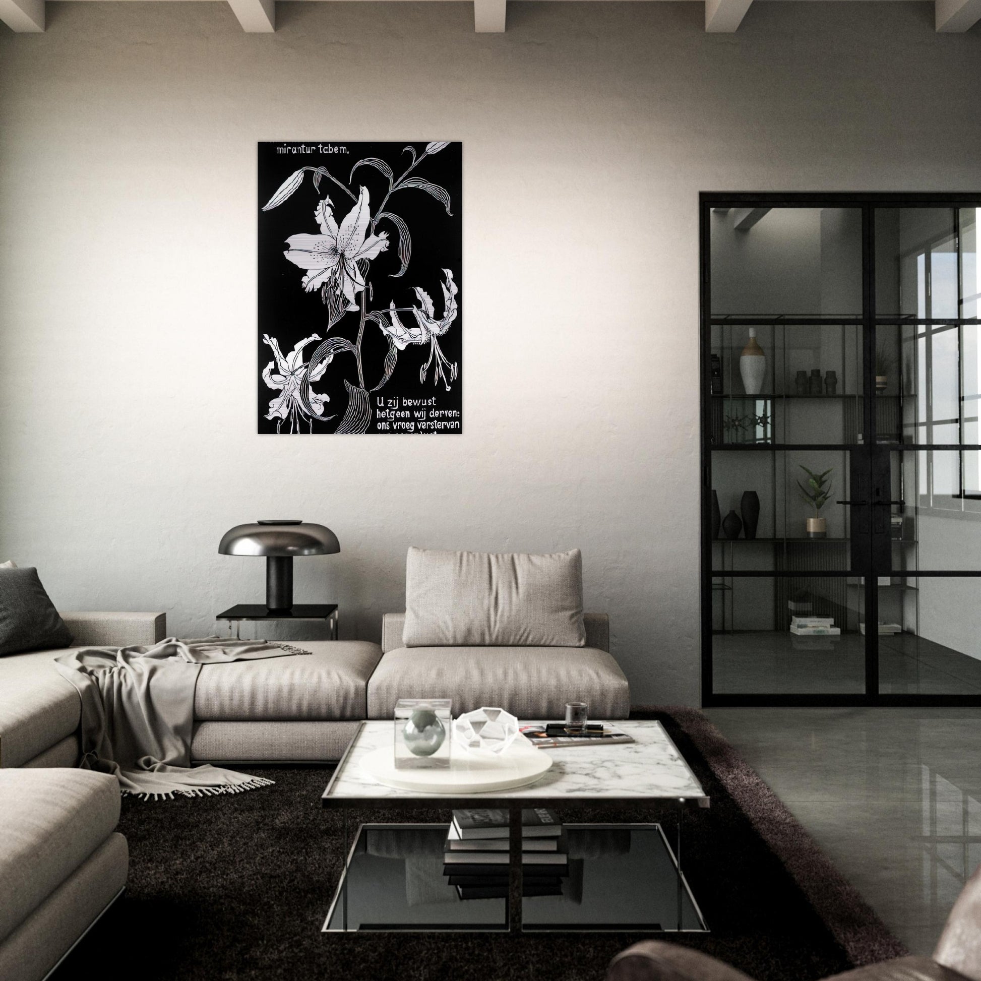 FLOWERS - MC Escher Brushed Aluminum Print - 70x100 cm / 28x40 inches | MC Escher Aluminum Print | MC Escher Prints | Maurits Cornelis Escher Prints