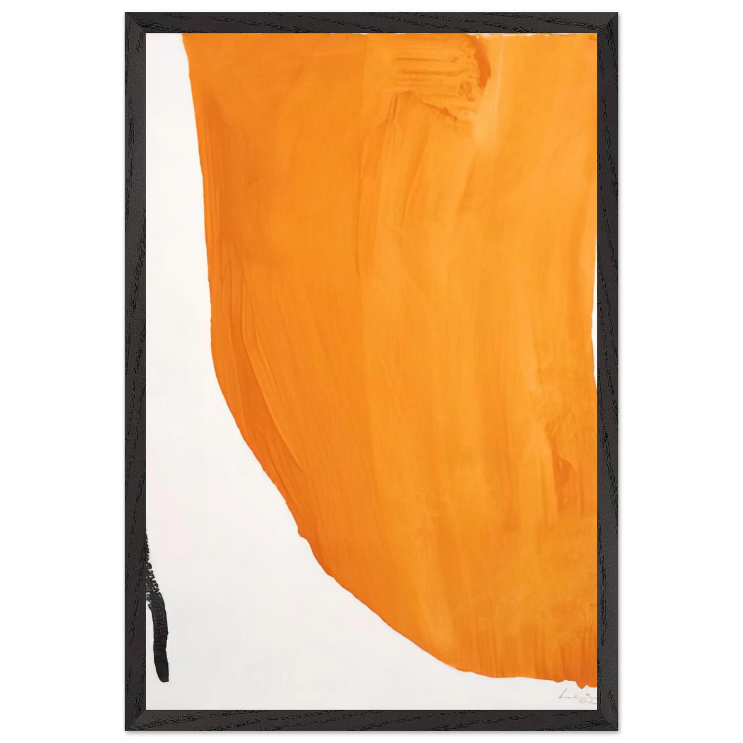 Helen Frankenthaler - Orange Downpour - 1970 Wall art - 30x45 cm / 12x18 inches - Premium Wooden Framed Poster With Fine Art Paper-canvas - Black frame