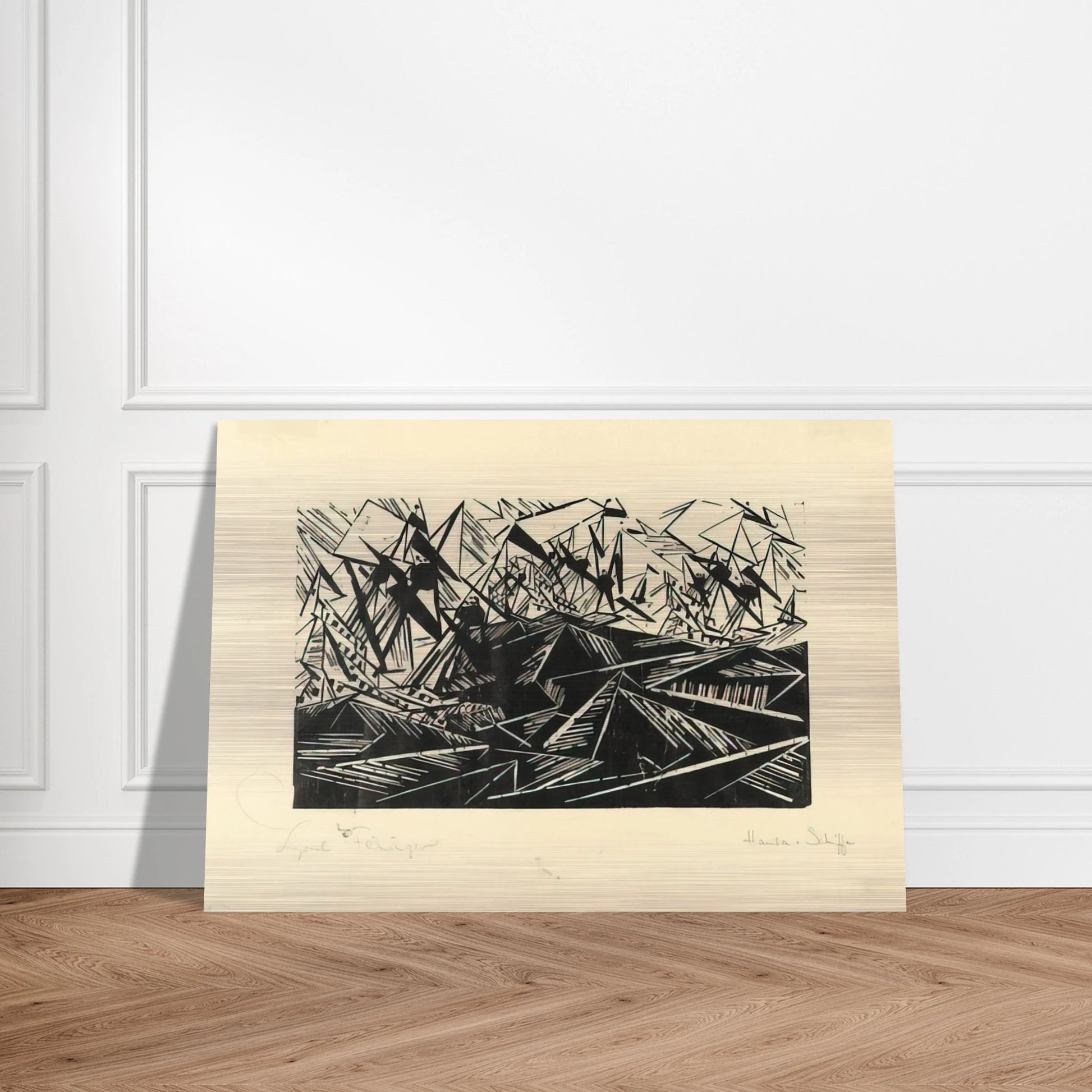HANSEATIC SHIPS HANSASCHIFFE 1919 - Lyonel Feininger Brushed Aluminum Print - 70x100 cm / 28x40 inches | Lyonel Feininger Aluminum Print | Lyonel Feininger Prints