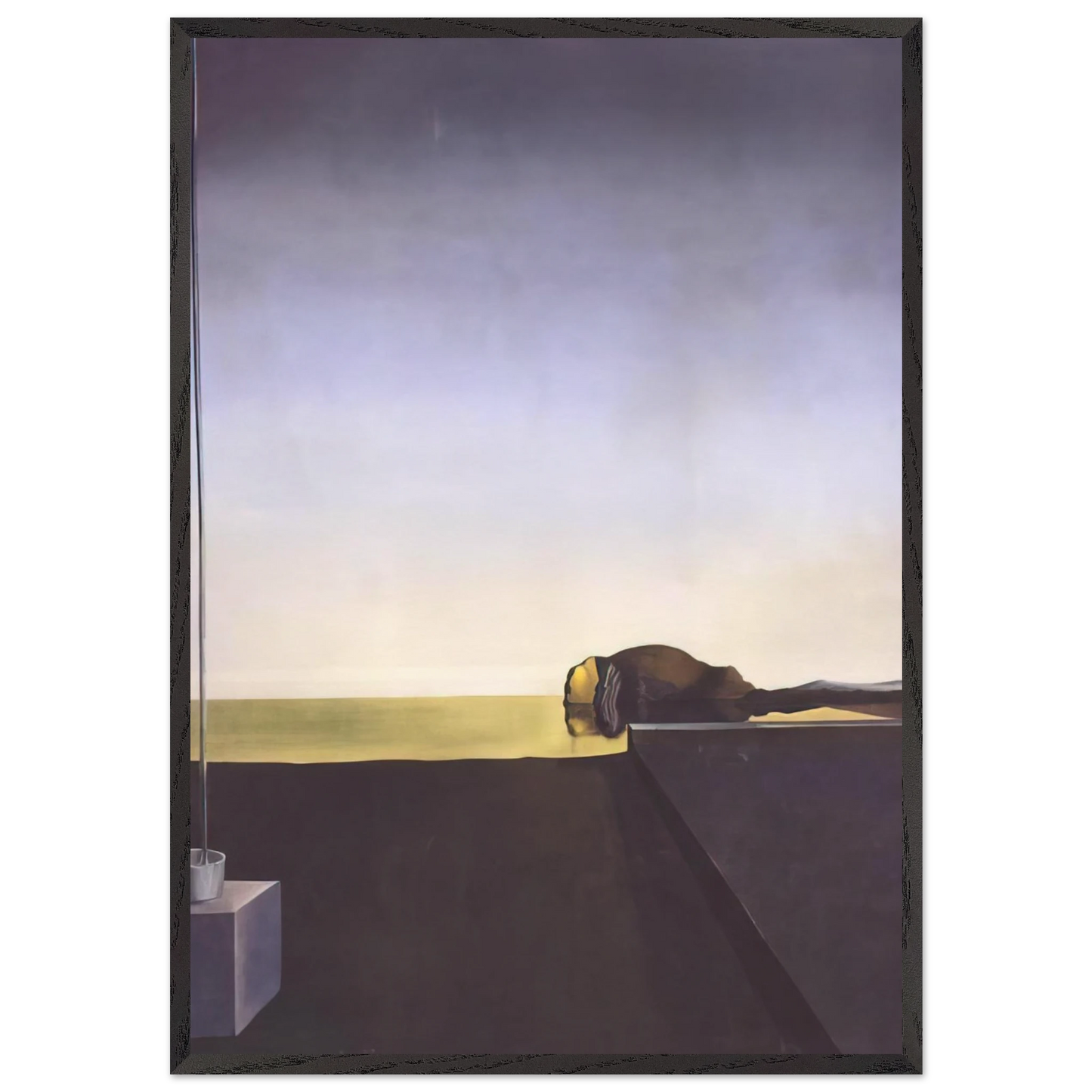 THE TRUE PAINTING OF THE ISLE OF THE DEAD BY ARNOLD BC3B6CKLIN AT THE HOUR OF THE ANGELUS - Salvador Dali 70x100 cm / 28x40 inches Framed Art Print – Black Wooden Frame