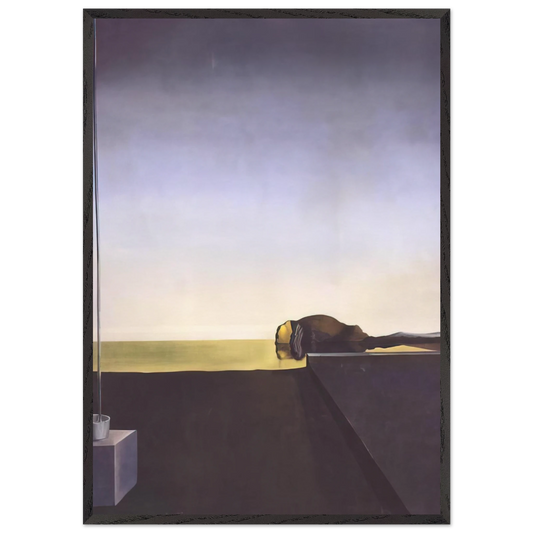 THE TRUE PAINTING OF THE ISLE OF THE DEAD BY ARNOLD BC3B6CKLIN AT THE HOUR OF THE ANGELUS - Salvador Dali 70x100 cm / 28x40 inches Framed Art Print – Black Wooden Frame