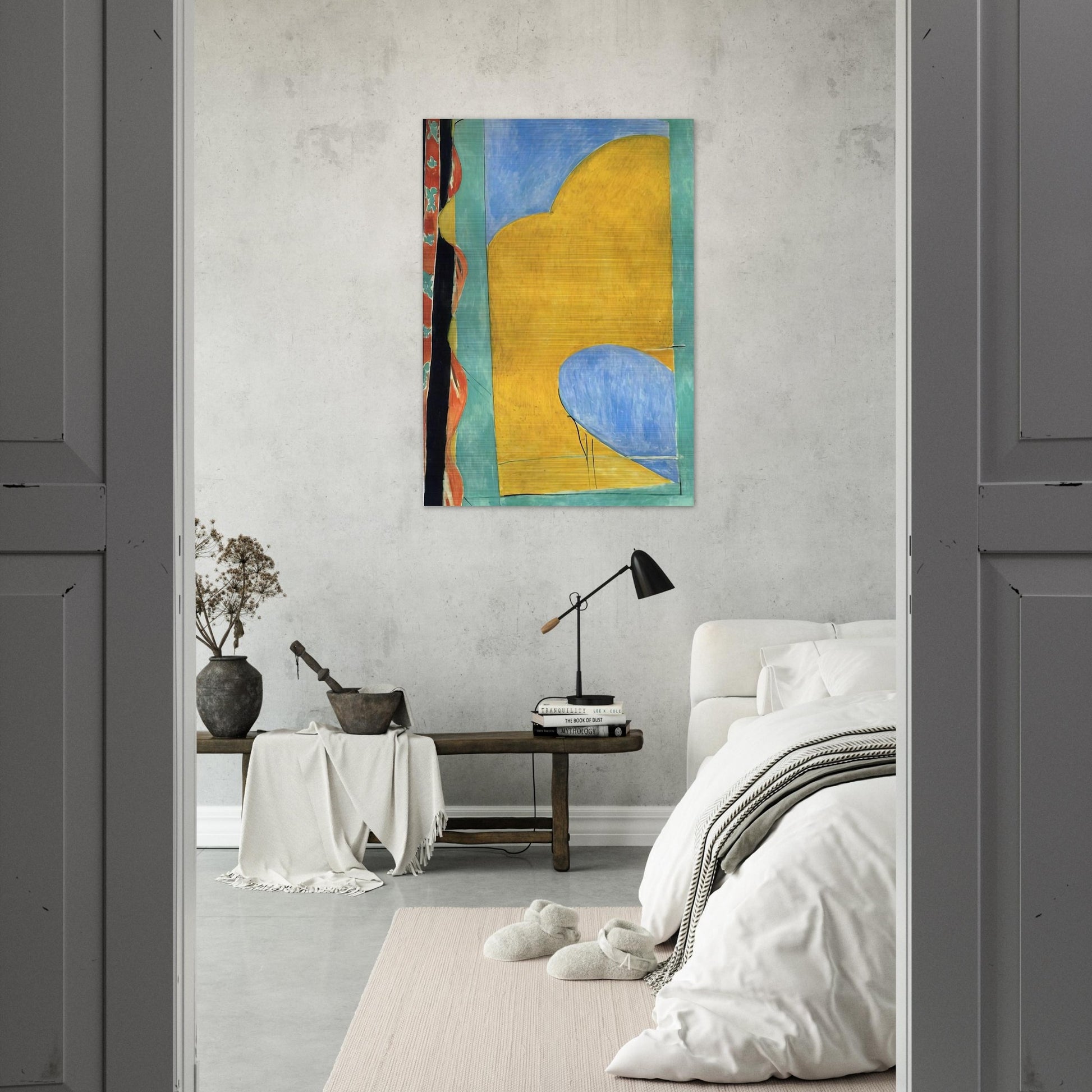 THE YELLOW CURTAIN - Henri Matisse Brushed Aluminum Print - 70x100 cm / 28x40 inches | Henri Matisse Aluminum Print | Henri Matisse Prints