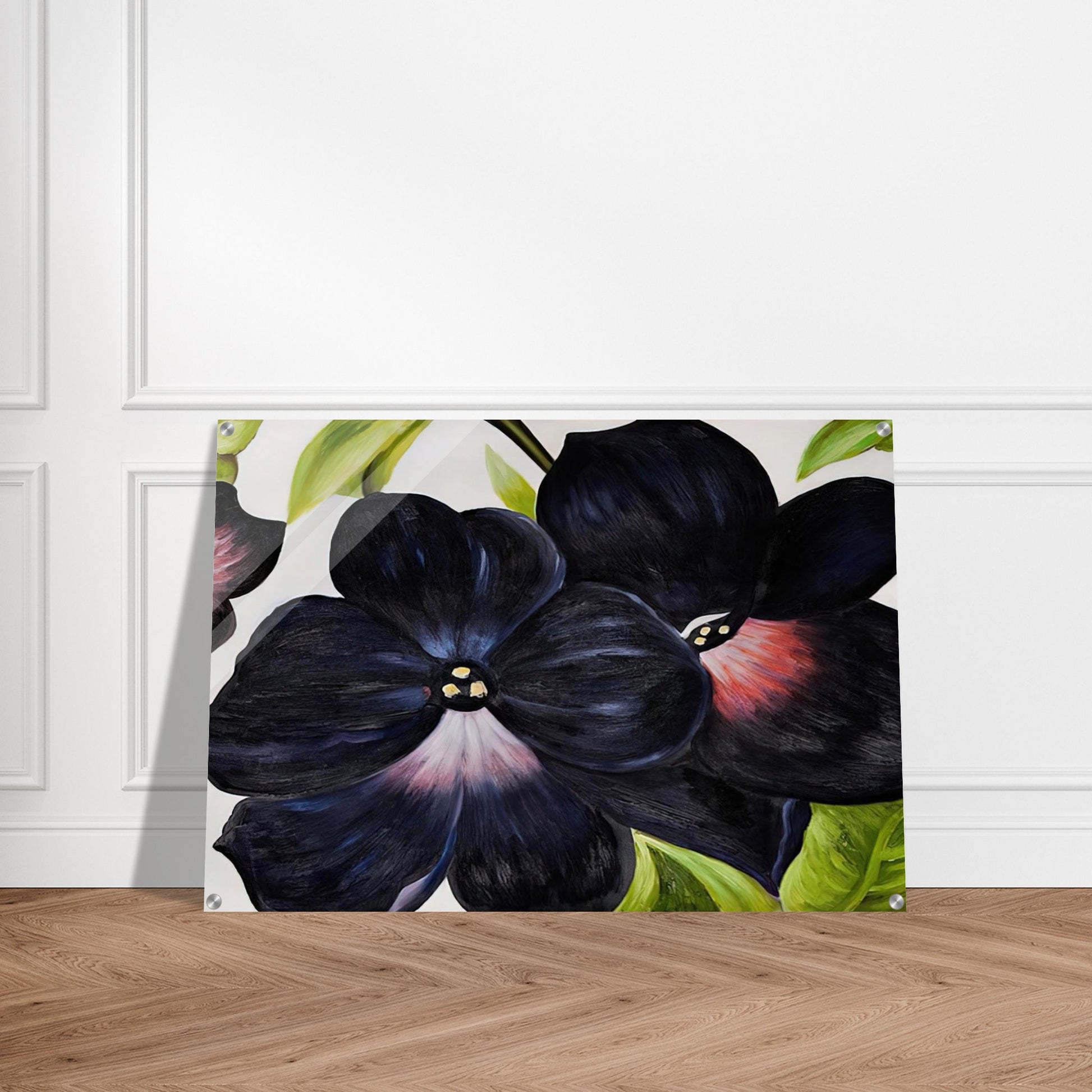 Black and Purple Petunias - Georgia O'Keeffe Acrylic Print - 70x100 cm / 28x40″ inches | Georgia O'Keeffe Wall Art | Georgia O'Keeffe Prints