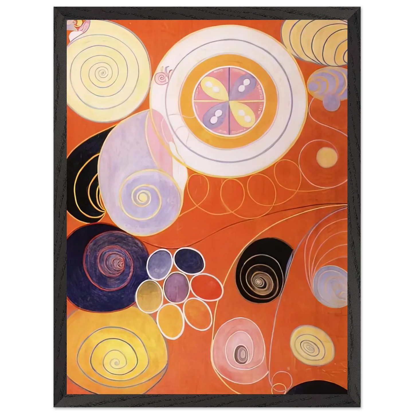 Hilma af Klint - THEY TENS MAINSTAY IV 1907 Wall art - 28x43  cm / XL (11x17 inches) - Premium Wooden Framed Poster With Fine Art Paper - Wood frame