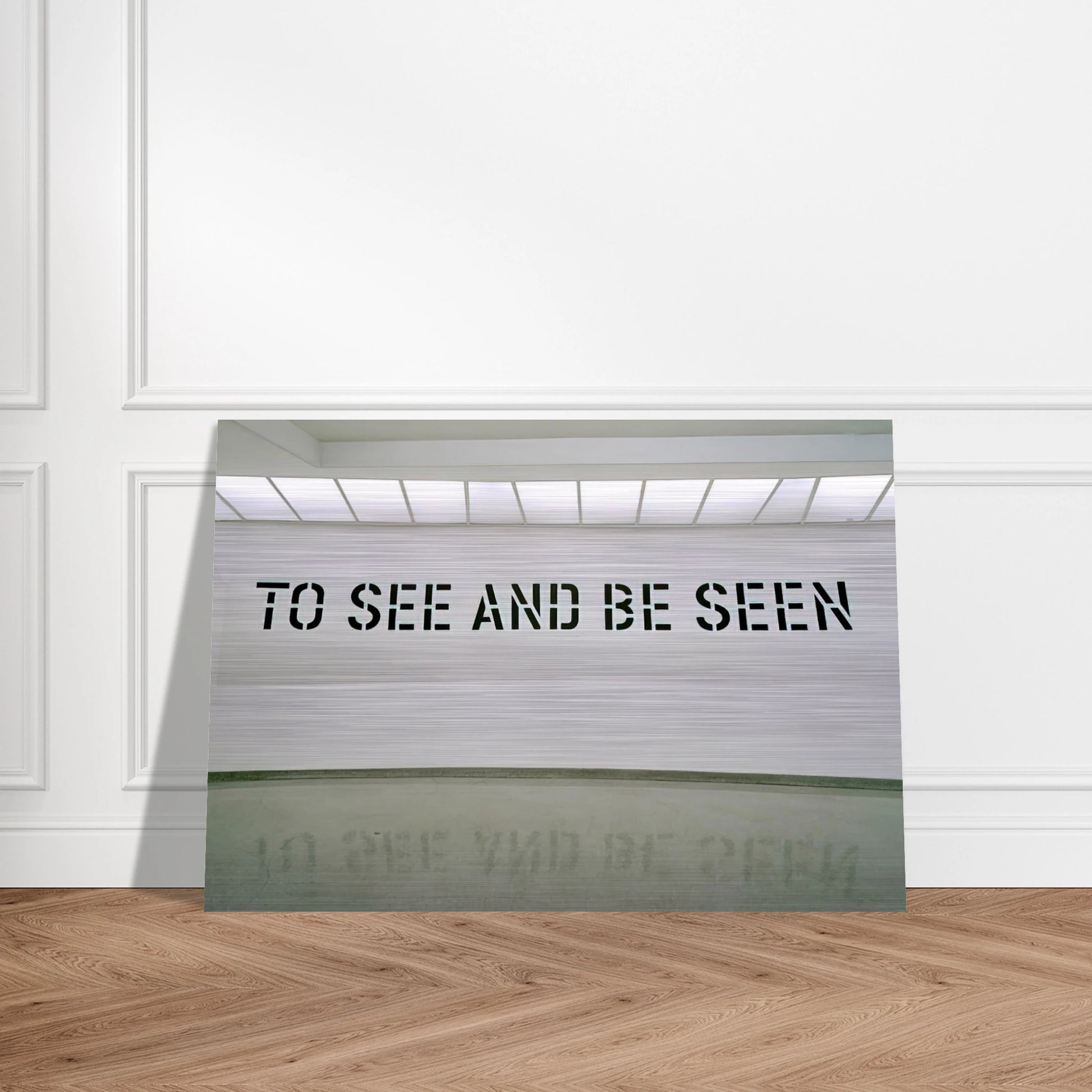 To See and Be Seen - 1972 - Lawrence Weiner Brushed Aluminum Print - 70x100 cm / 28x40 inches | Lawrence Weiner Aluminum Print | Lawrence Weiner Prints