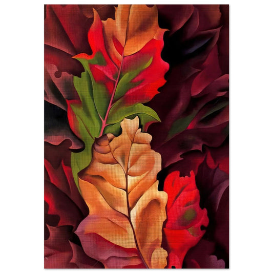 Autumn Leaves - Lake George, N.Y. - Georgia O'Keeffe Brushed Aluminum Print - 70x100 cm / 28x40 inches | Georgia O'Keeffe Aluminum Print | Georgia O'Keeffe Prints
