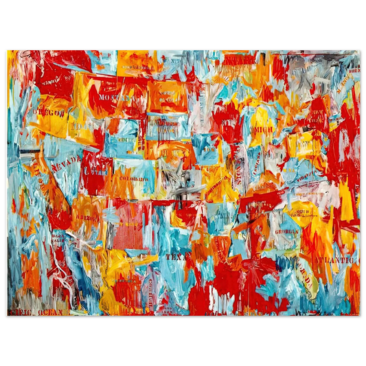 Jasper Johns - MAP  75x100 cm / 30x40inches Fine Art Poster