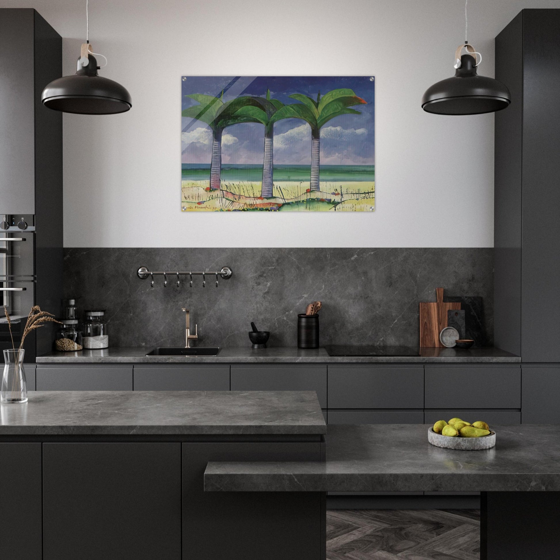 Praia com Três Coqueiros - 1995 - Aldemir Martins Acrylic Print - 70x100 cm / 28x40″ inches