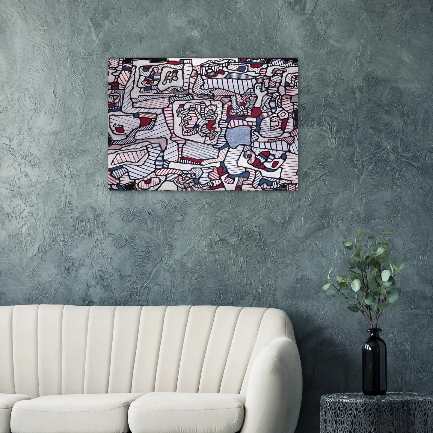 SITE INHABITED BY OBJECTS 1965 - Jean Dubuffet Brushed Aluminum Print - 70x100 cm / 28x40 inches | Jean Dubuffet Aluminum Print | Jean Dubuffet Prints