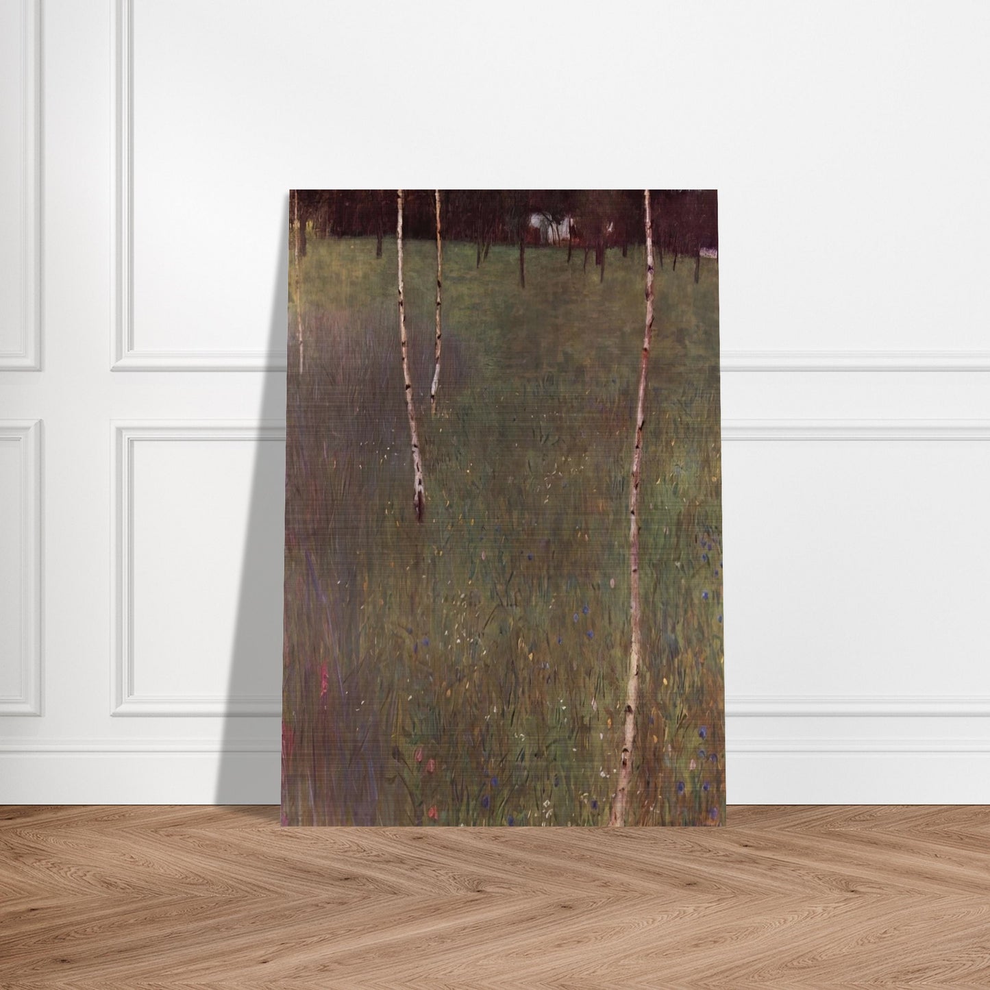 FARMHOUSES WITH BIRCH TREES - Gustav Klimt Brushed Aluminum Print - 70x100 cm / 28x40 inches | Gustav Klimt Aluminum Print | Gustav Klimt Prints