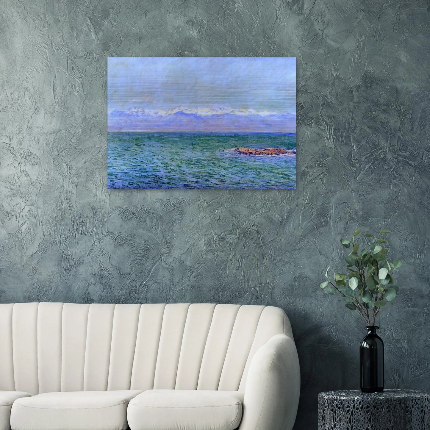 The Sea and the Alps - claude monet Brushed Aluminum Print - 70x100 cm / 28x40 inches | claude monet Aluminum Print | claude monet Prints