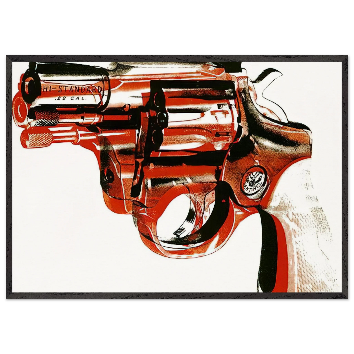 Gun - Andy Warhol 70x100 cm / 28x40 inches Framed Art Print – Black Wooden Frame