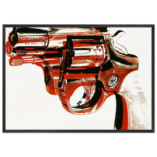 Gun - Andy Warhol 70x100 cm / 28x40 inches Framed Art Print – Black Wooden Frame