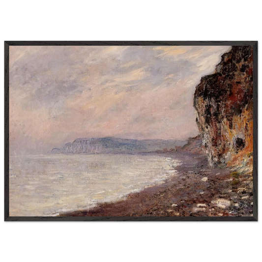 Cliffs at Pourville in the Fog - claude monet 70x100 cm / 28x40 inches Framed Art Print – Black Wooden Frame