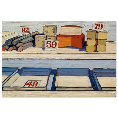 Delicatessen Counter - 1962 - Wayne Thiebaud Art Prints - 100x150 cm / 40x60″ inches | Wayne Thiebaud Poster | Wayne Thiebaud Prints