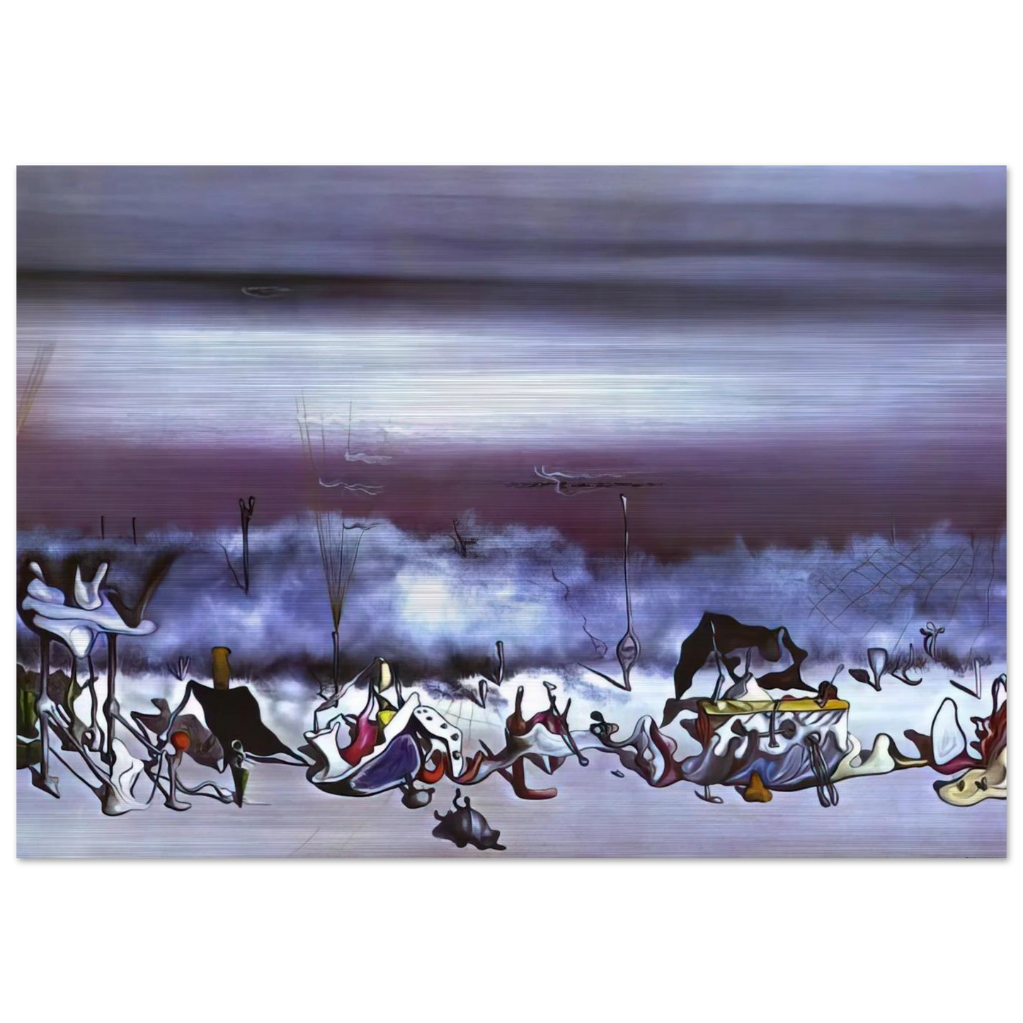 The Ribbon of Extremes - Yves Tanguy Brushed Aluminum Print - 70x100 cm / 28x40 inches | Yves Tanguy Aluminum Print | Yves Tanguy Prints