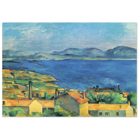 The Gulf of Marseille Seen from L'Estaque - Paul Cézanne Brushed Aluminum Print - 70x100 cm / 28x40 inches | Paul Cézanne Aluminum Print | Paul Cézanne Prints