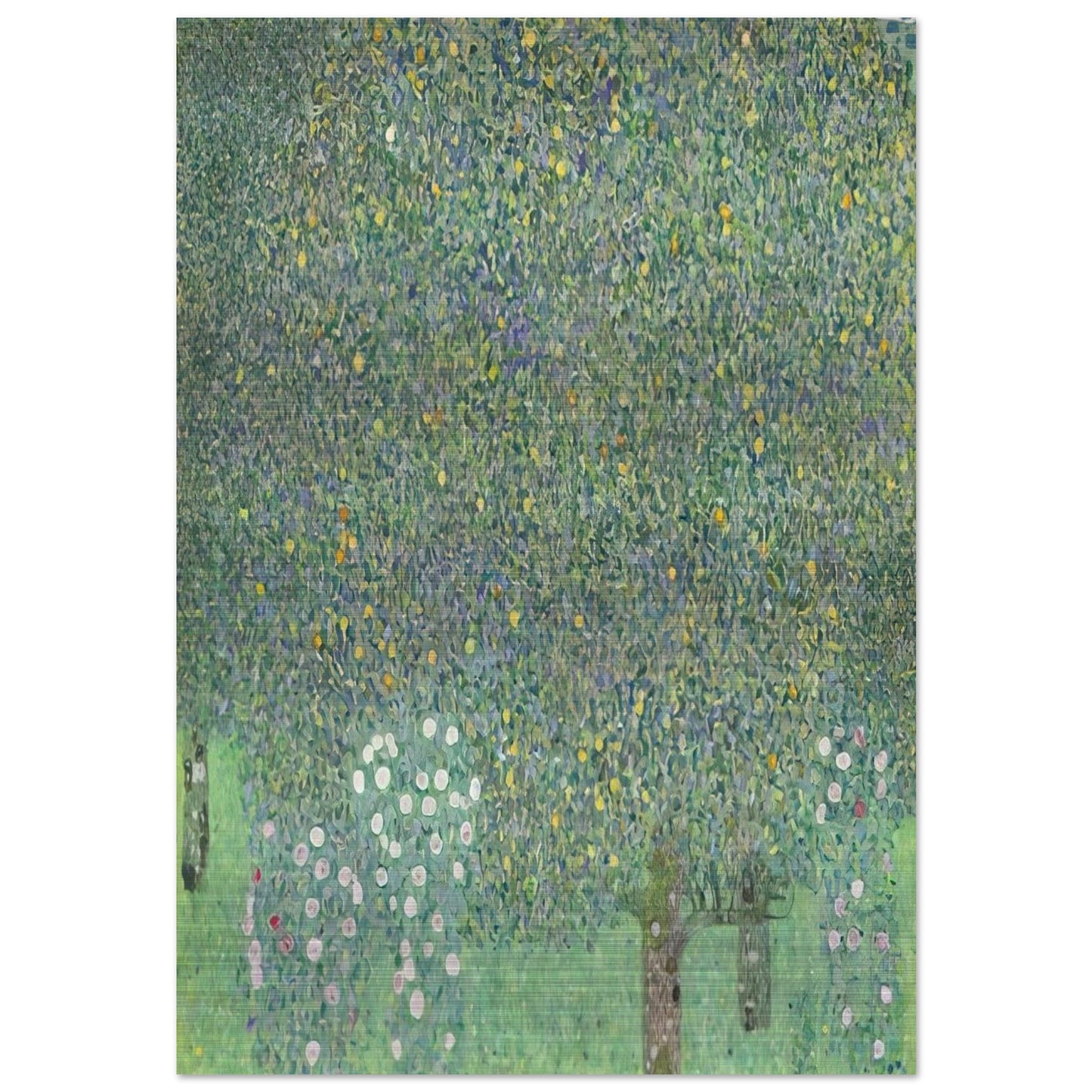 ROSES UNDER THE TREES - Gustav Klimt Brushed Aluminum Print - 70x100 cm / 28x40 inches | Gustav Klimt Aluminum Print | Gustav Klimt Prints