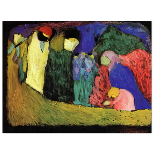 Wassily Kandinsky - ENCOUNTER 1908  75x100 cm / 30x40inches Fine Art Poster