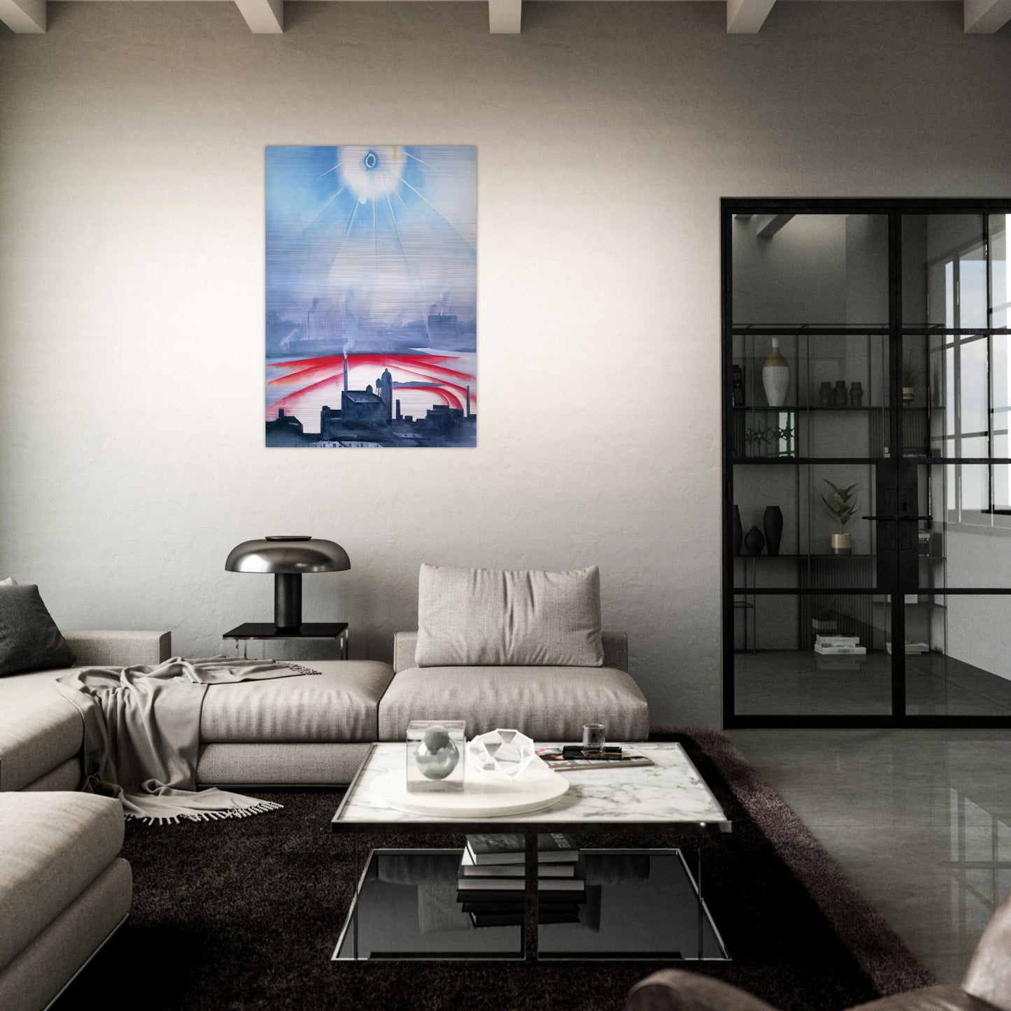 East River No 1 - Georgia O'Keeffe Brushed Aluminum Print - 70x100 cm / 28x40 inches | Georgia O'Keeffe Aluminum Print | Georgia O'Keeffe Prints