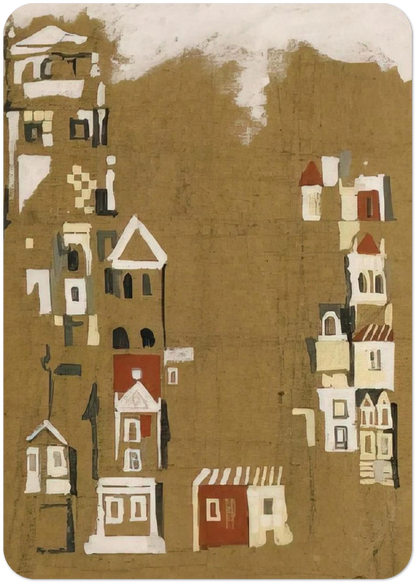 Maisons - 1946 By Maria Helena Vieira da Silva Pack of 10 Post Cards | Maria Helena Vieira da Silva Post Cards | A6 (10.5 x 14.8 cm) - 4.1 x 5.8 inches