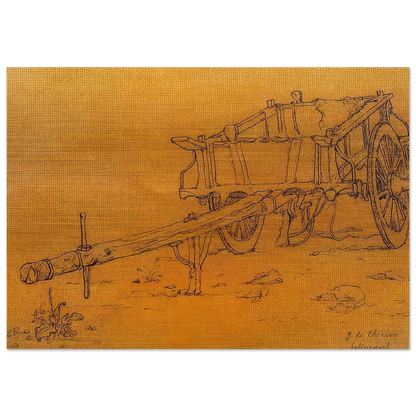 THE CHARIOT - Giorgio de Chirico Brushed Aluminum Print - 70x100 cm / 28x40 inches | Giorgio de Chirico Aluminum Print | Giorgio de Chirico Prints