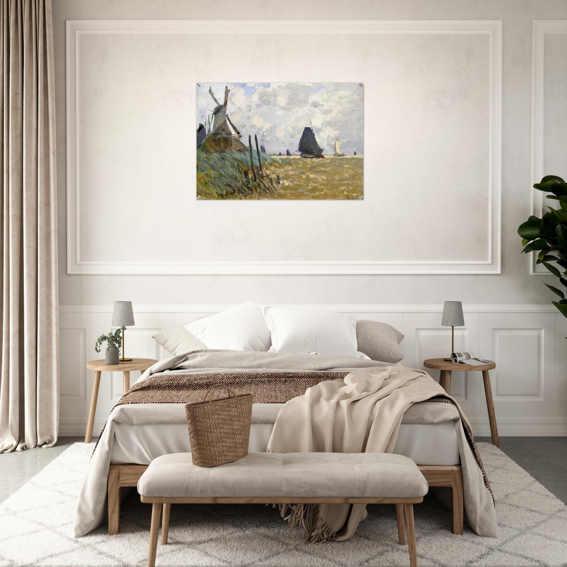 Windmill near Zaandam - claude monet Acrylic Print - 70x100 cm / 28x40″ inches