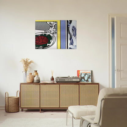 TOMATO AND ABSTRACTION 1982 - Roy Lichtenstein Brushed Aluminum Print - 70x100 cm / 28x40 inches | Roy Lichtenstein Aluminum Print | Roy Lichtenstein Prints