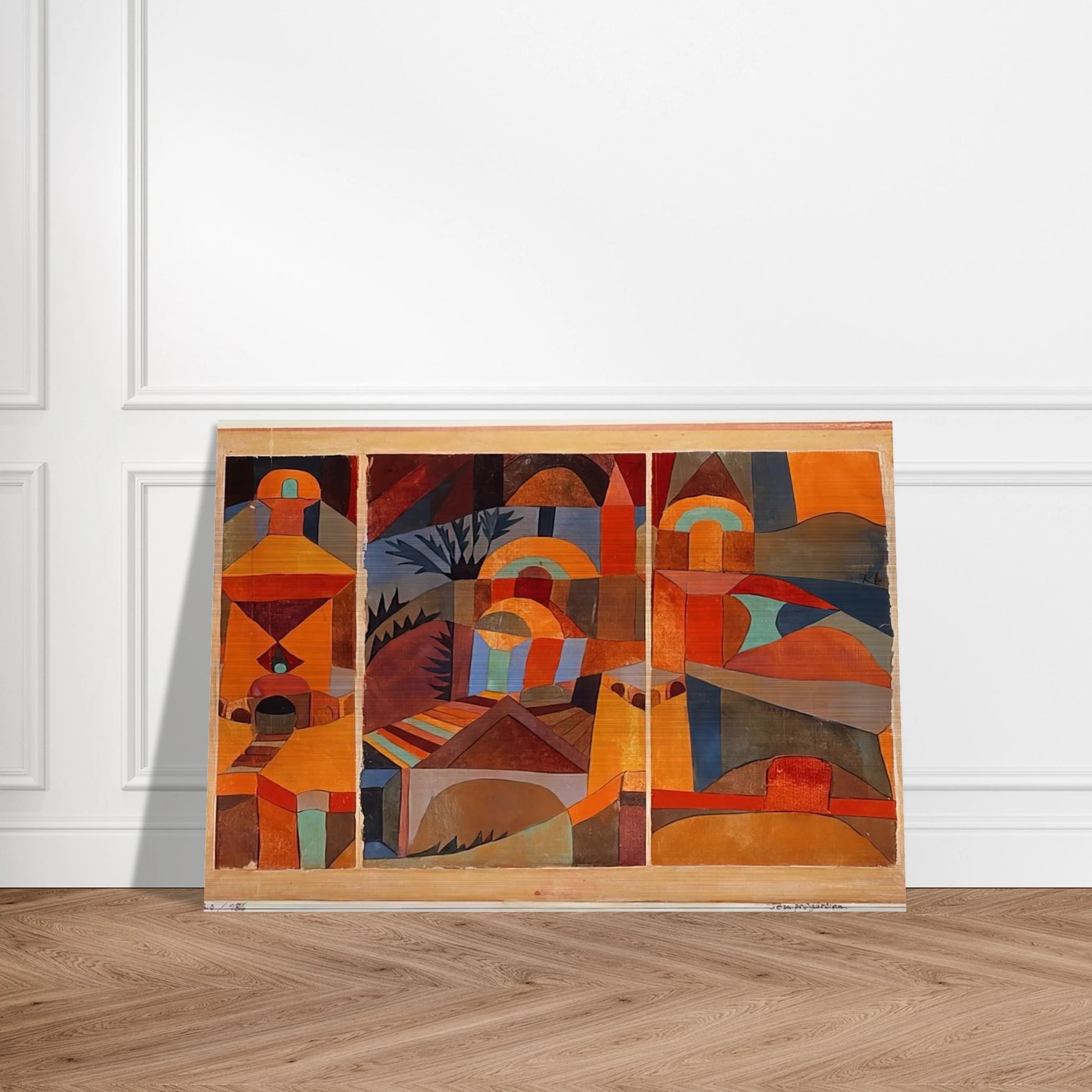 TEMPLE GARDENS 1920 - Paul Klee Brushed Aluminum Print - 70x100 cm / 28x40 inches | Paul Klee Aluminum Print | Paul Klee Prints