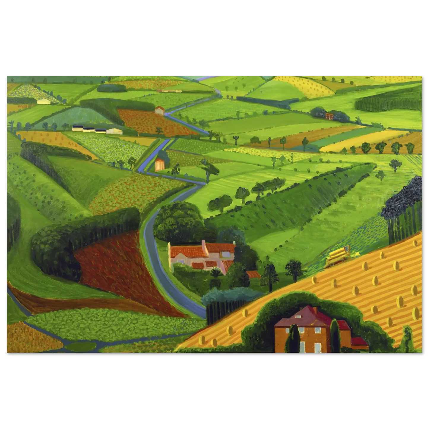 David Hockney - David Hockney Wall art - 13x18 cm / 5x7 Inches - Premium Wooden Framed Poster With Fine Art Paper - Wood frame