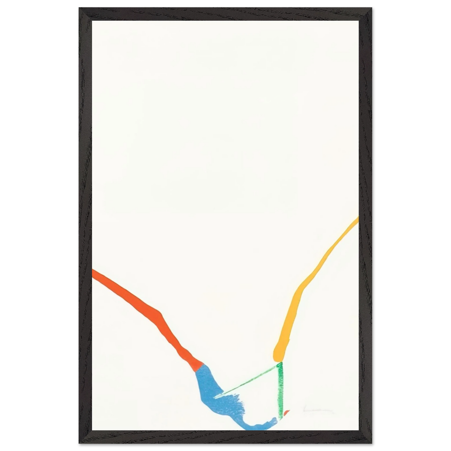 Helen Frankenthaler - What Red Lines Can Do - 1970 Wall art - 70x100 cm / 28x40 inches - Premium Wooden Framed Poster With Fine Art Paper-canvas - White frame