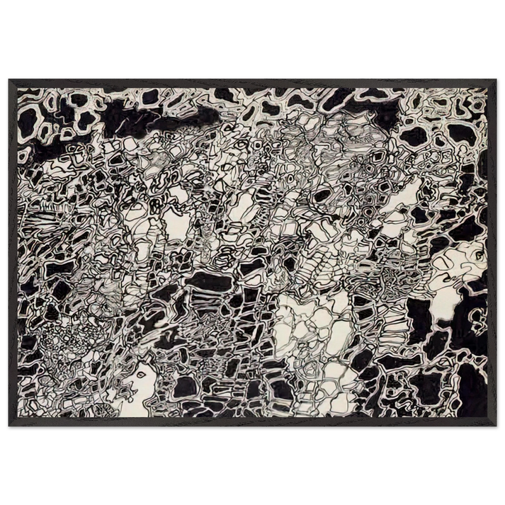 BRIGHT METEOR - Jean Dubuffet 70x100 cm / 28x40 inches Framed Art Print – Black Wooden Frame