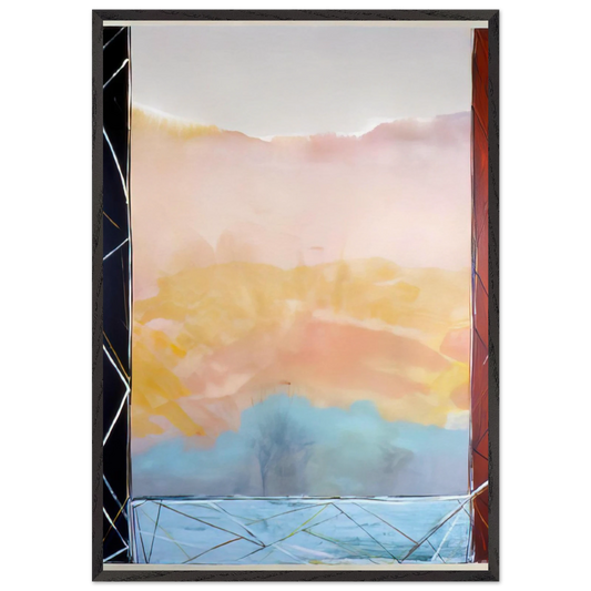 Where The Creek Hits The Rise - 1988 - Ronnie Landfield 70x100 cm / 28x40 inches Framed Art Print – Black Wooden Frame