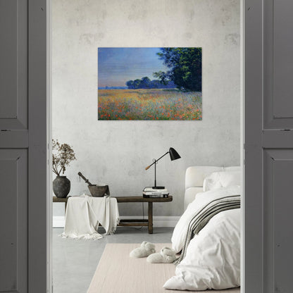 Oat and Poppy Field, Giverny - claude monet Brushed Aluminum Print - 70x100 cm / 28x40 inches | claude monet Aluminum Print | claude monet Prints