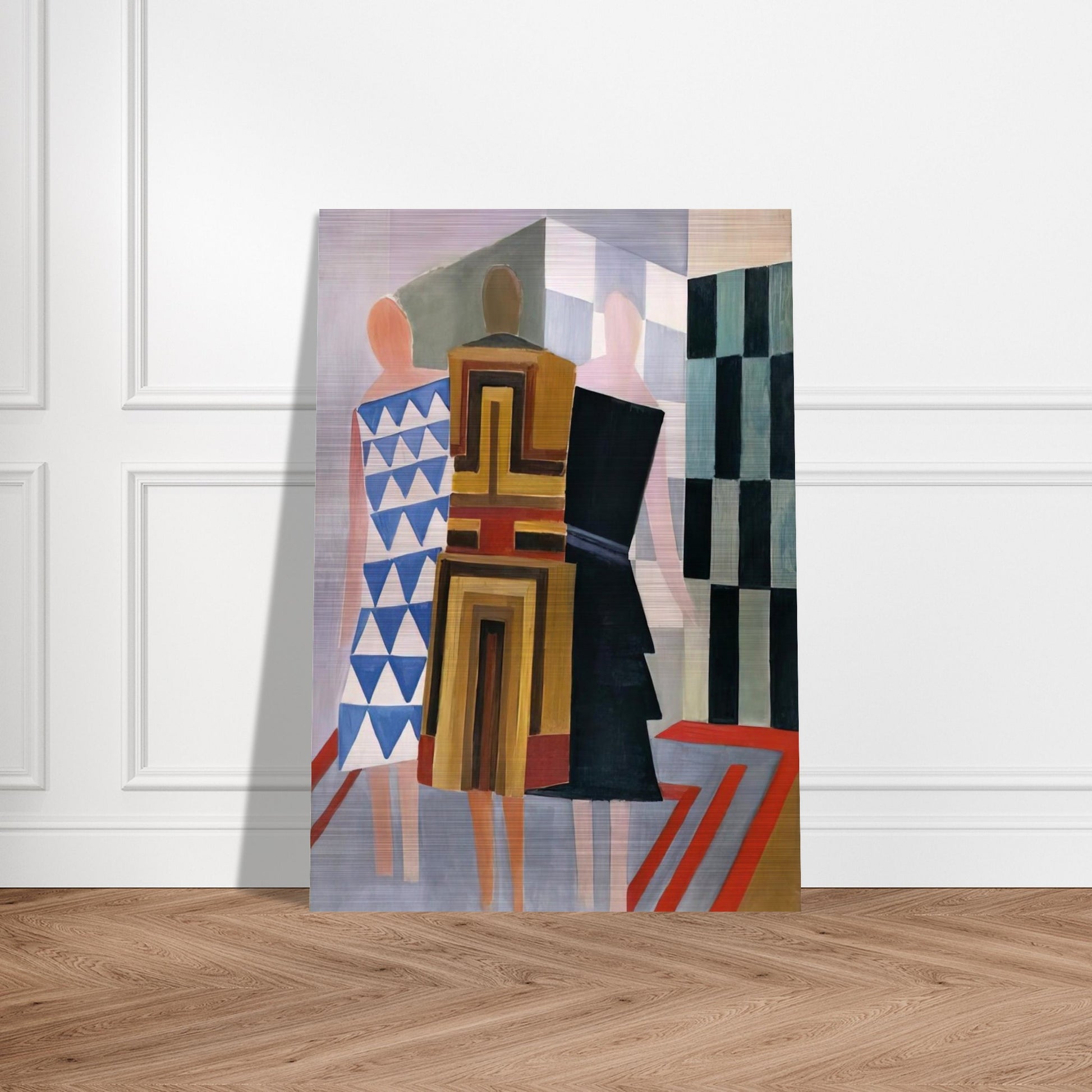 SIMULTANEOUS DRESSES THREE WOMEN FORMS COLOURS 1925 - Sonia Delaunay Brushed Aluminum Print - 70x100 cm / 28x40 inches | Sonia Delaunay Aluminum Print | Sonia Delaunay Prints