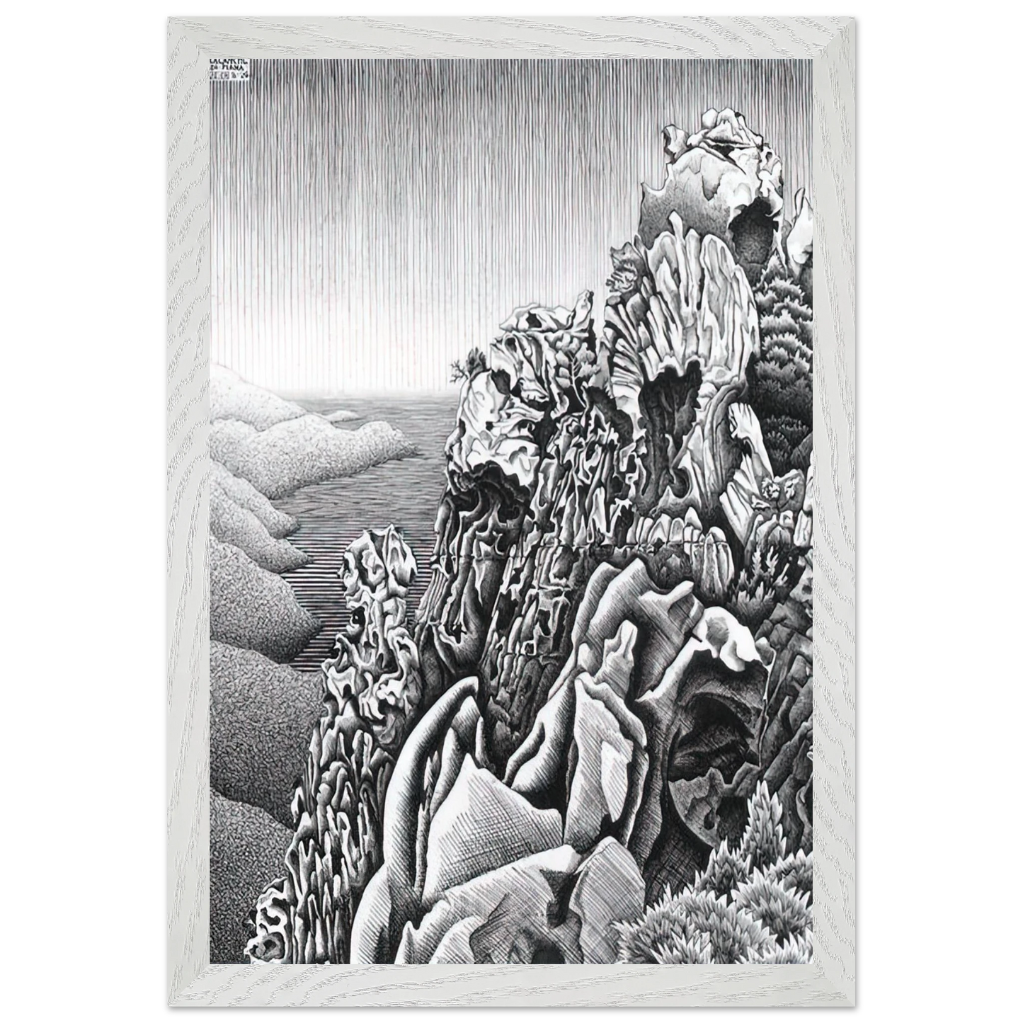 MC Escher - CALANQUES DE PIANA Wall Art - 60x80 cm / 24x32 inches - Fine Art Poster-canvas - -