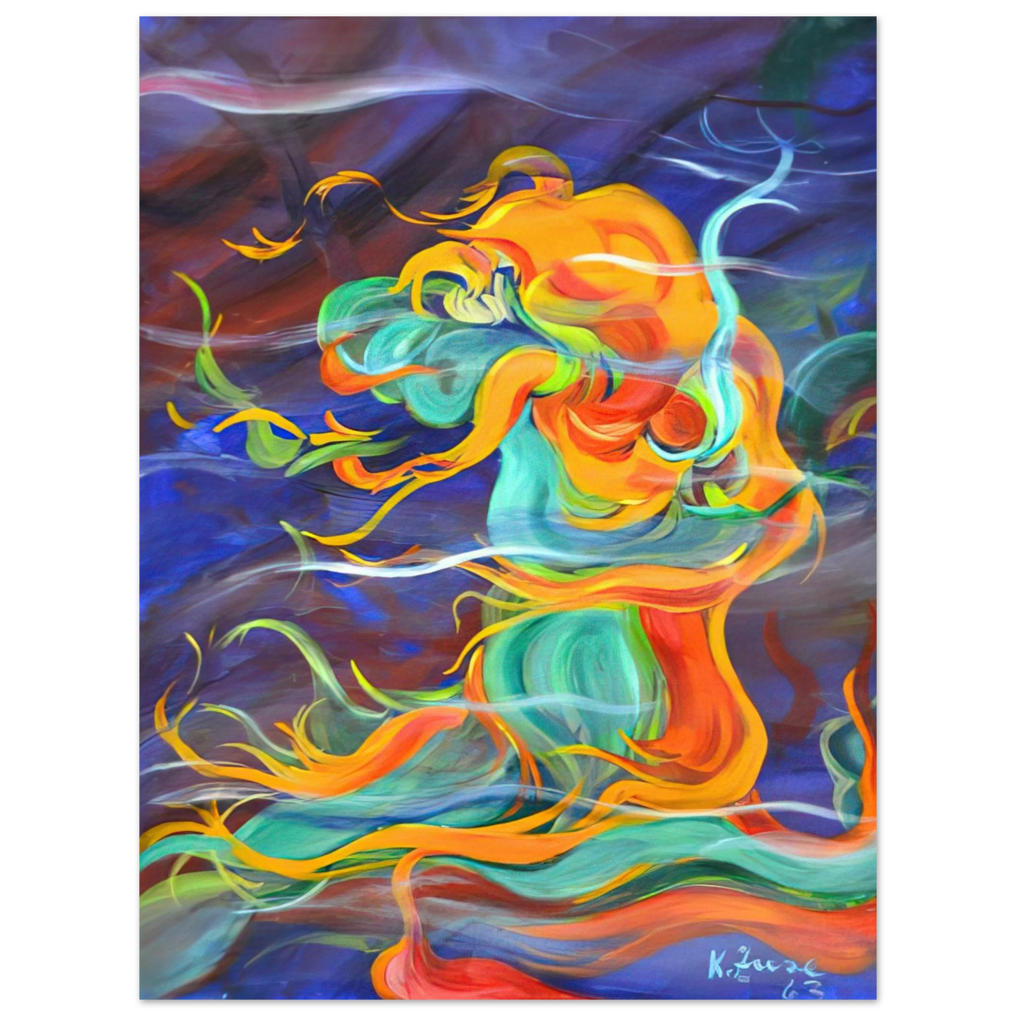 Konrad Zuse - Wind - 1963  75x100 cm / 30x40inches Fine Art Poster