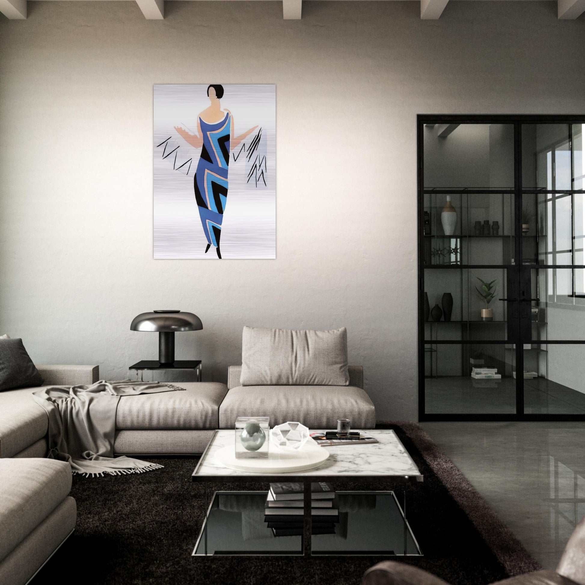 FASHION ILLUSTRATION 4 - Sonia Delaunay Brushed Aluminum Print - 70x100 cm / 28x40 inches | Sonia Delaunay Aluminum Print | Sonia Delaunay Prints